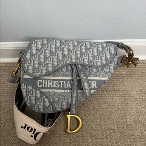 Monogram Gray/Blue Saddle Bag